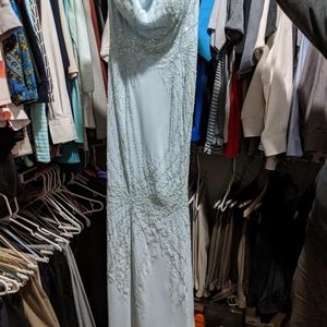 Light Blue Strapless Gown